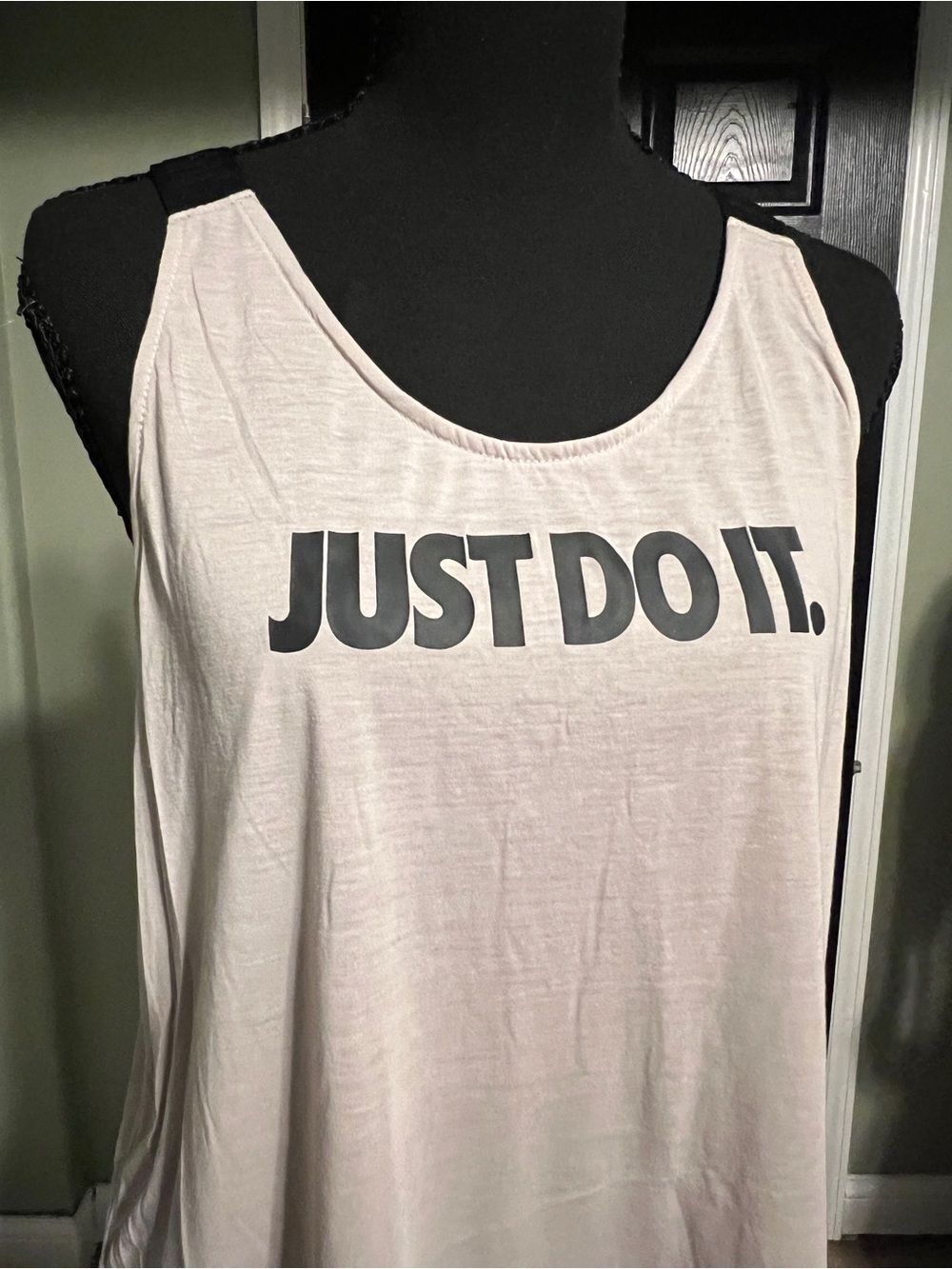 Nike Tan Tank Top with Black JUST DO IT. Logo